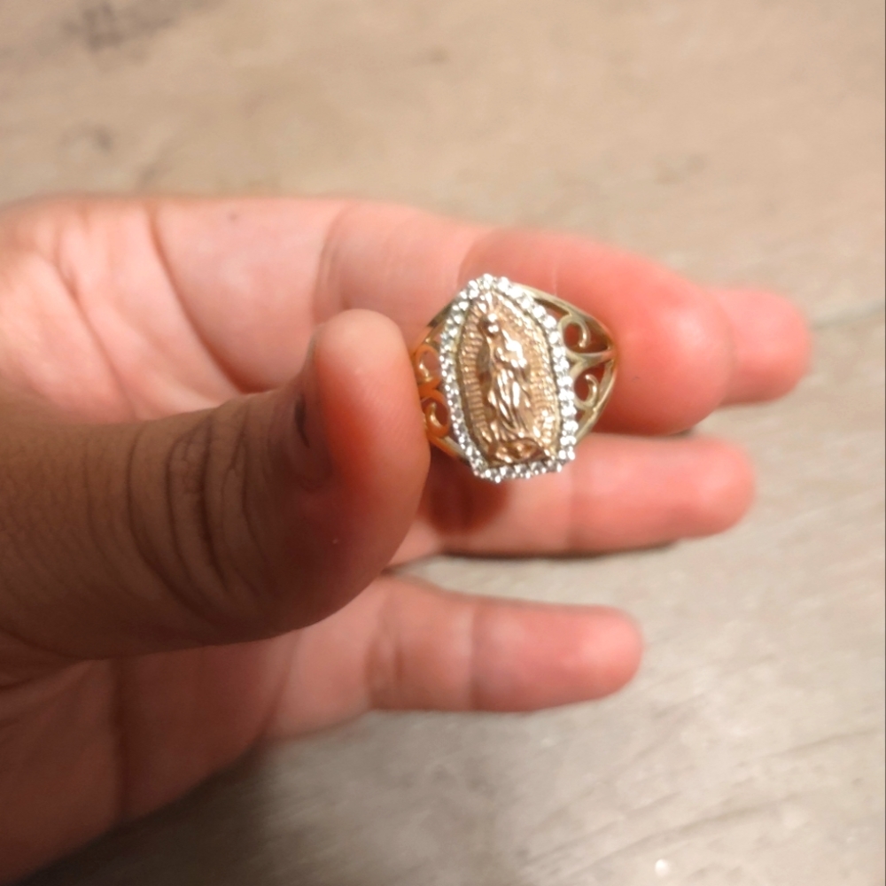 14k 3T Solid Gold Virgin of Guadalupe Ring Oro Solido Virgen de Guadalupe Anillo